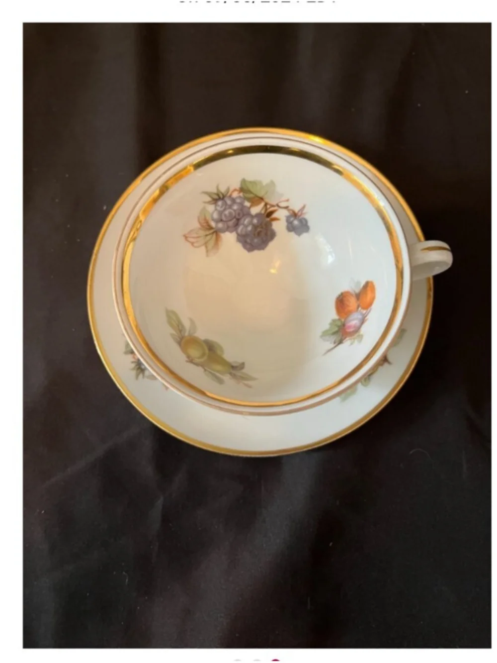 Vintage Bavaria Schumann Arzberg Germany Assorted Fruit Cup /Saucer Set
